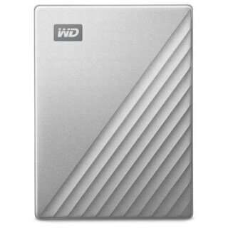 2,5" WD My Passport Ultra 4TB Silver USB-C/USB3.0 HDD 6,4cm 2,5Zoll Metal finish RTL portable extern