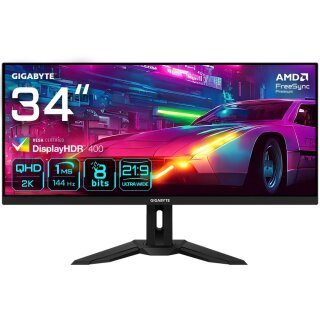 86,4cm/34" (3440x1440) Gigabyte M34WQ 21:9 WQHD IPS 1ms 144Hz 2xHDMI DP USB-C Speaker Black