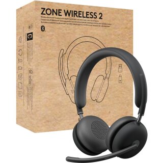 Logitech HEADSET - Zone Wireless 2 UC - GRAPHITE UC - 2.4GHZ/BT - EMEA-914 - A00174 A00172 NO STAND