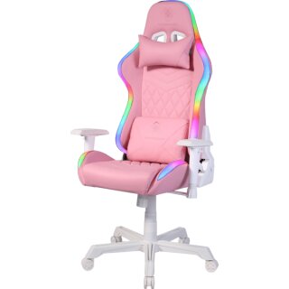 GAM-080 Gamingstuhl Kunstleder m. RGB LED pink