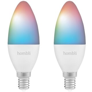 Hombli smarte Glühbirne, 4,5W, E14, RGB, CCT, 1+1 Promo Pack