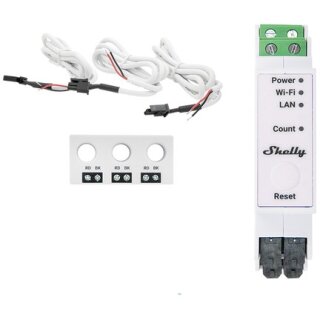 Shelly Relais "Pro 3EM-3CT63" WLAN LAN Stromzähler Inkl. CT Messfunktion BT DIN-Rail