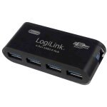 USB 3.0-Hub 4-Port schwarz m. Netzeil