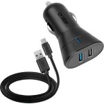 KFZ-Ladegerät 12W 2x USB-A 2,1A schwarz + USB-C Ka