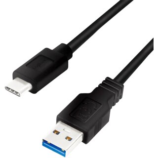 USB 3.2 Gen1 Type-C Kabel C/M zu USB-A/M 1m sw