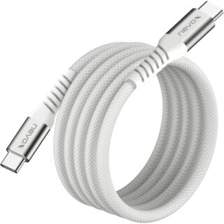 USB-C zu USB-C Kabel 240W 2m magn. aufrollb. weiß