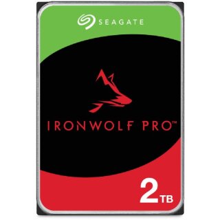 SEAGATE Ironwolf PRO Enterprise NAS HDD 2TB 7200rpm 6Gb/s SATA 256MB cache 8,9cm 3.5Zoll 24x7 für NAS & RAID Rackmount systems BLK