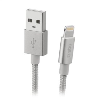 USB auf Lightning Kabel 1m MFi silber