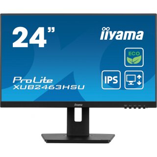 60,5cm/24" (1920x1080) iiyama Prolite XUB2463HSU-B1 16:9 FHD IPS 100Hz 3ms HDMI DP USB LS Pivot Black