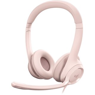 Logitech H390 Headset on-ear wired USB-A rose