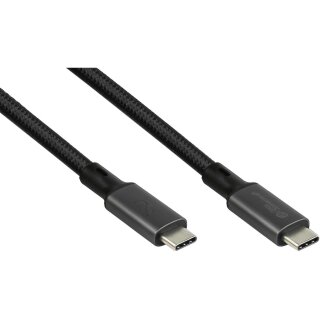 GoodConnections USB-C 4.0 (ST-ST) 1,5m Magnetisches Spiralkabel 240W 8K 60Hz Schwarz