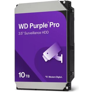 WD Purple Pro 10TB SATA 6Gb/s HDD 8,89cm 3,5Zoll internal 7200Rpm 256MB Cache 24x7 Bulk