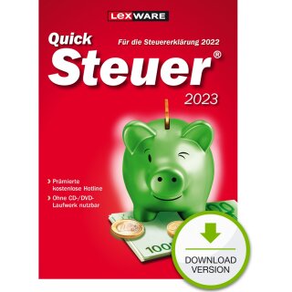Lexware Quicksteuer 2023 - 1 Device, bis zu 3 Steuererklärungen - ESD-DownloadESD