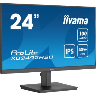 60,5cm/23,8" (1920×1080) iiyama ProLite XU2492HSU-B6 16:9 IPS 0,4 ms (MPRT) 100Hz HDMI DisplayPort USB Hub Speakers VESA Black