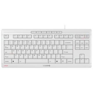 CHERRY TAS STREAM KEYBOARD TKL Corded EU-Layout grau