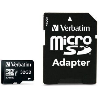 CARD 32GB Verbatim Pro MicroSDHC 90MB/s +Adapter