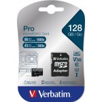 CARD 128GB Verbatim MicroHC Pro Class 10 + Adapter retail