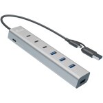 D I-TEC USB-C/USB-A Charging Metal HUB 7 Port 3x USB-C...