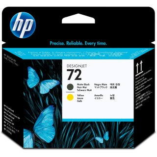 HP Tinte 72 (C9384A) schwarz matt. gelb Druckkopf