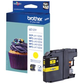 Brother Tinte LC-123Y Gelb bis zu 600 Seiten nach ISO/IEC 24711