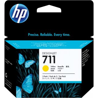 HP Tinte 711 (CZ136A) gelb Druckerpatronen. 3er-Set