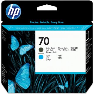 HP Tinte 70 (C9404A) schwarz matt. cyan Druckkopf