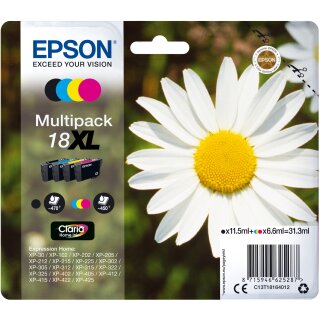 Epson Tinte 3LB 18XL ink cartridge black and tri-colour high capacity 31.3ml 1-pack blister without alarm
