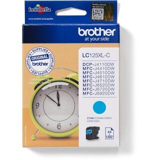 Brother Tinte LC-125XLC Cyan bis zu 1.200 Seiten nach ISO/IEC 24711