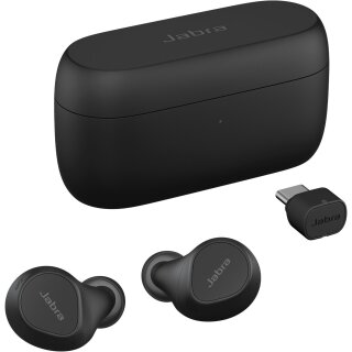 JABRA Evolve2 Buds UC True wireless earphones with mic in-ear Bluetooth active noise cancelling USB-C via BT adapter black Zoom