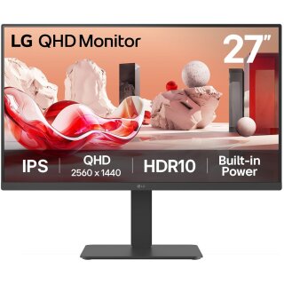 68,6cm/27" (2560x1440) LG 27BA45QB-B 16:9 IPS 5ms 75Hz HDR10 2xHDMI DP Speaker Pivot Black