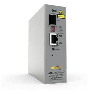 ALLIED TAA 10/100/1000T POE+ to 100X/1000X SFP Industrial Temp Gigabit Media Converter