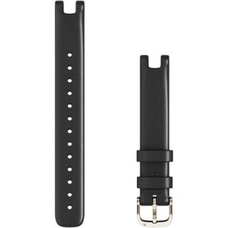 Garmin Wechselarmband Lily 14mm ital. Leder Schwarz/Elfenbein