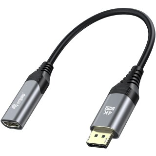 Equip Displayport->HDMI Adapter 1.2 St/Bu 4K/60Hz grau