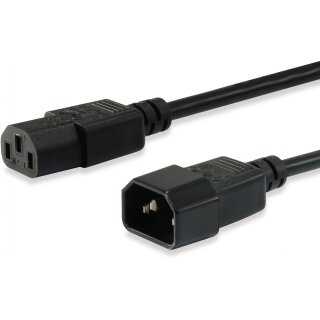 Equip Kaltgeräteverl.-Kabel IEC C14 -> IEC C13 St/Bu 3m sw