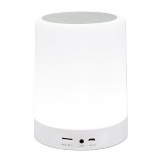 MANHATTAN LED-Bluetooth-Lautsprecher LED-Licht mit drei Helligkeitsstufen und sechs Farben MicroSD-Kartenslot 3.5-mm-Klinke