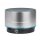 MANHATTAN Metallic LED-Bluetooth-Lautsprecher buntes Licht Bedienelemente USB-A-Port MicroSD-Kartenslot 3.5mm-Klinkenbuchse silber