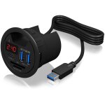 HUB Tisch-Hub mit 2 Kartenlesern. Ladefunktion und LED...