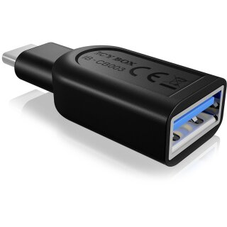 Adapter ICY BOX USB-A > USB-C Black