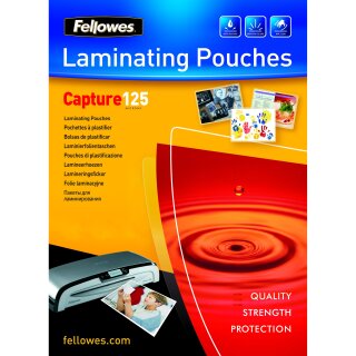Fellowes Laminierfolie glänzend A6 125 Mikron 100er Pack