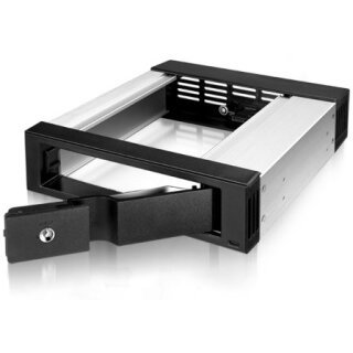 Wechselrahmen. 1xSATA/SAS 3.5" zu 1xSATA Host in 5.25" Einbauschacht. EasySwap trägerlos. Alu/ Plastik ICY BOX