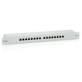 Equip Patchpanel 16x RJ45 Cat6 19" FTP 1HE ISO/IEC hellgrau