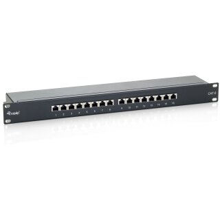 Equip Patchpanel 16x RJ45 Cat6 19" FTP 1HE ISO/IEC schwarz