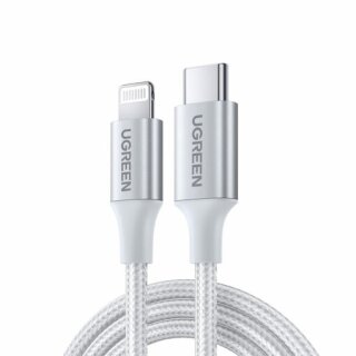 UGREEN USB-C to Lightning Cable Aluminum Shell Braided 1m Silver