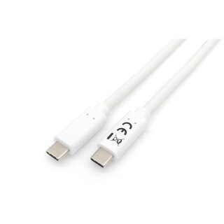 Equip Kabel USB-C 3.2 -> C St/St 1.00m 3A/20V ws