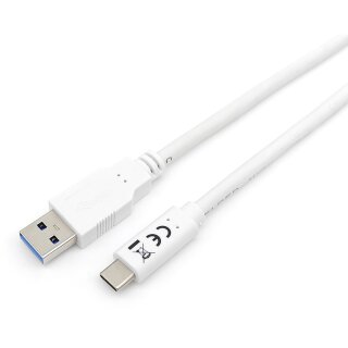 Equip Kabel USB-A 3.2 -> C St/St 2.00m 3A/20V ws
