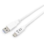 Equip Kabel USB-A 3.2 -> C St/St 2.00m 3A/20V ws