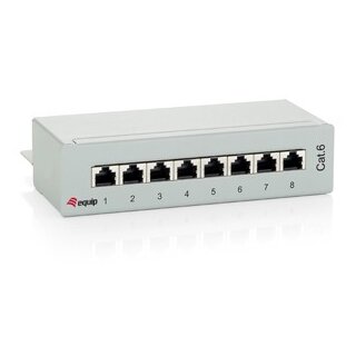Equip Patchpanel 8x RJ45 Cat6 FTP Desktop ISO/IEC hellgrau
