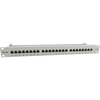 Equip Patchpanel 24x RJ45 Cat6A 19" FTP 1HE ISO/IEC hellgrau