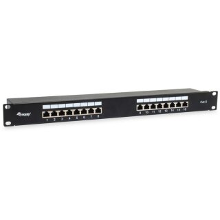 Equip Patchpanel 16x RJ45 Cat6 19" FTP 1HE ISO/IEC schwarz