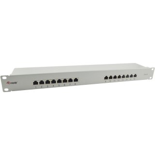 Equip Patchpanel 16x RJ45 Cat6 19" FTP 1HE ISO/IEC hellgrau